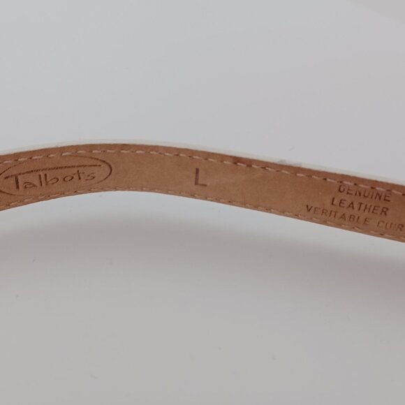 Talbots thin white leather belt - Picture 3 of 3